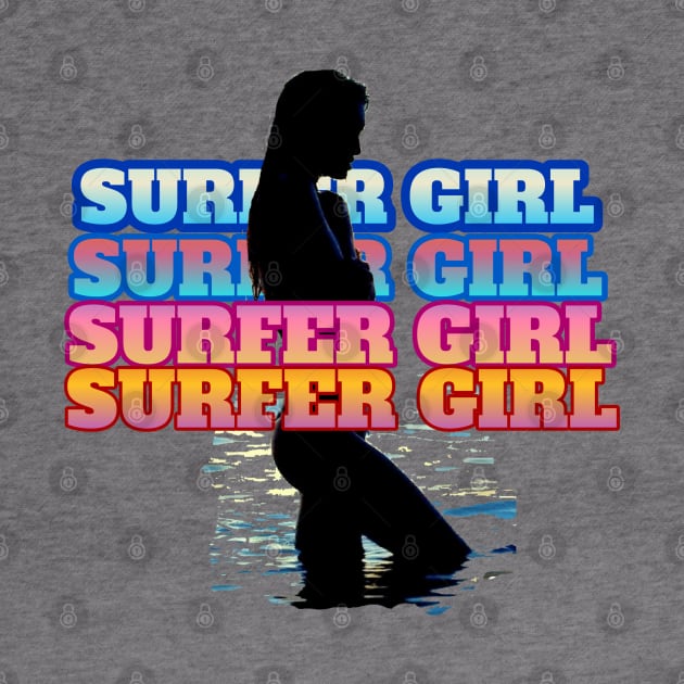 Surfer girl t-shirt designs by Coreoceanart